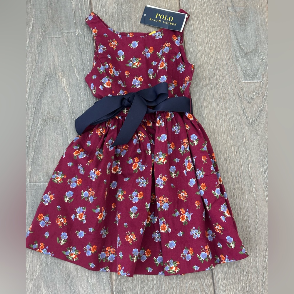 Polo Ralph Lauren Burgundy Floral Baby Outfit